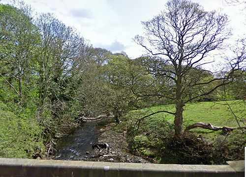 Walnook Lane and the river Browney